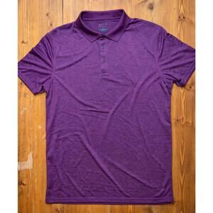 APT 9 Polo Shirt Mens Large Purple Performance Short Sleeve